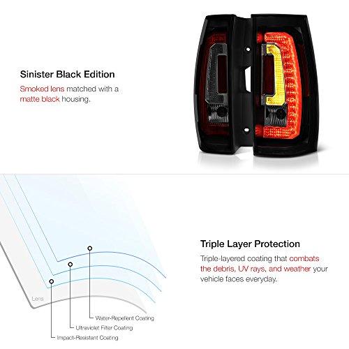 特別セール品 VIPMOTOZ プレミアムLEDテールライトランプ 2007-2014 Chevy Tahoe Suburban & GMC Yukon XL用 マットブラックハウジング