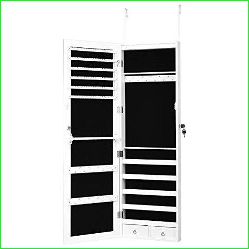 Giantex　15　LEDs　Door　Armoire,　Mounted　Jewelry　Mirror,　Wall　Jewelry　Jewelry　Full-Length　Lockable　Mirror　Large　Cabinet　Capacity　O　Storage　with