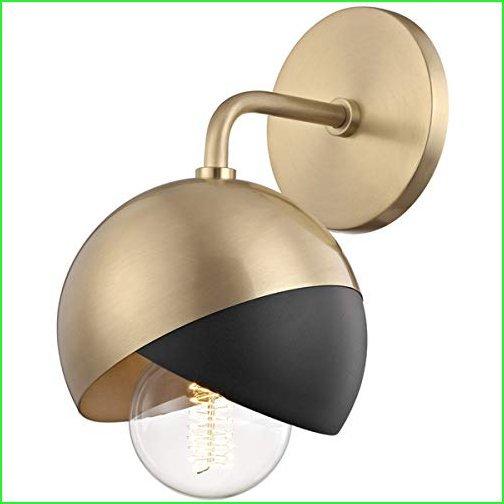 Mitzi H168101-AGB/BK Contemporary Modern One Light Wall Sconce from Emma Collection Finish, Aged Brass/Black
