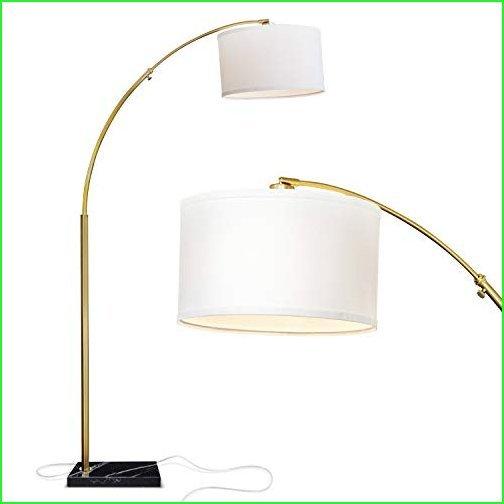 Brightech Logan Contemporary Arc Floor Lamp w. Marble Base Over The Couch Hanging Light On Arching Pole Modern Living Room Lighting Ma