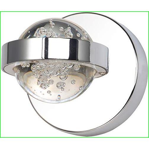 【驚きの値段】 Watt, 4.5 1-Light Sconce, Wall LED Round Orb Glass Bubble Cosmo E30611-91PC ET2 5"H Chrome Polished 5"W, x LED