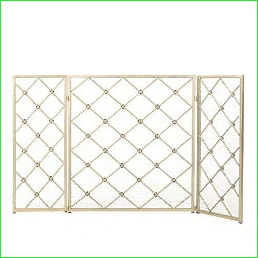 Christopher　Knight　Home　Fireplace　Chelsey　Gold　Panelled　Iron　Screen,