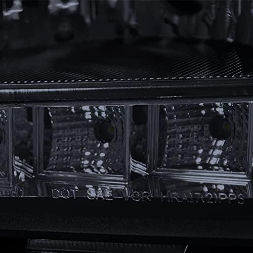 設置送料無料 Spec-D Tuning LED デュアルヘイロー 光沢ピアノ ブラック プロジェクターヘッドライト 2007-2012 GMC Sierra 15
