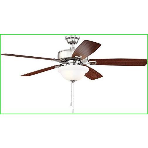 Craftmade　Ceiling　Fan　Click　with　Light　Inch,　52　TCE52BNK5C1　N　Brushed　Twist　LED　Polished　Nickel