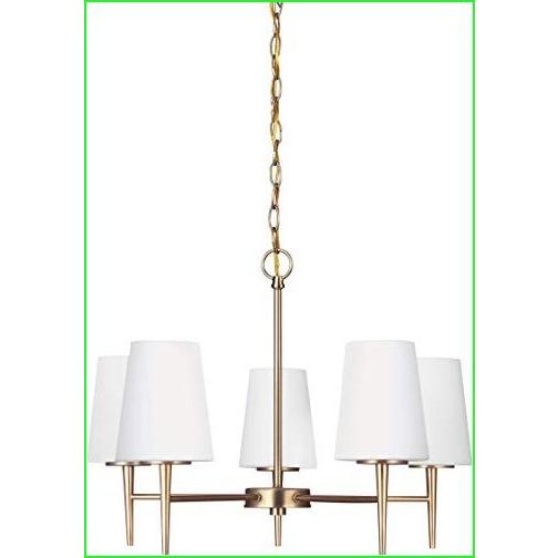 Sea Gull照明3140405en3???848?Driscoll five-lightシャンデリアwith Casedオパールエッチングガラスシェード、サテ