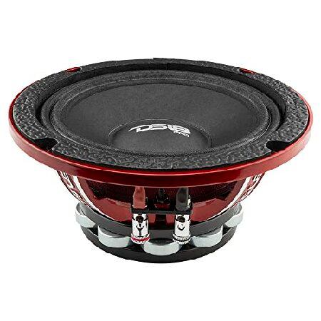 DS18 PRO-NEO6R - 6.5インチネオジムミッドレンジラウドスピーカー、レッドアルミニウムバスケット、最大600ワット、4オーム、ネオジムリングマグネット - 車に 