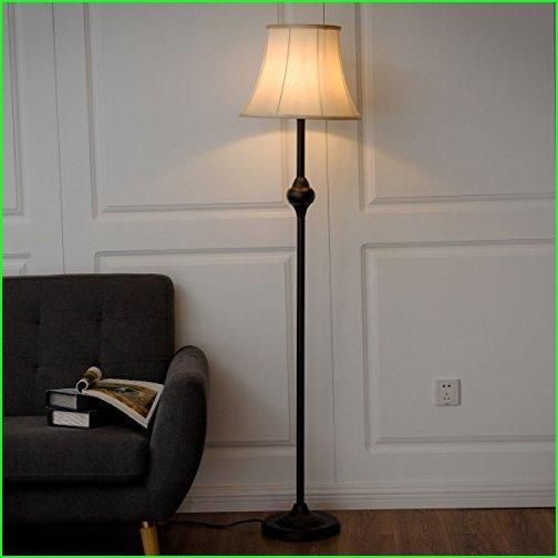 Safstar Floor Lamp w Shade and one LED Bulb for Living Room Bedroom Decor, Free Standing Bronze Modern Style