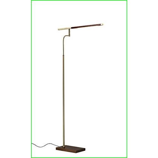 Adesso 3047-15 Barrett LED Floor Lamp, 50.5-62.5 in, 7W, Walnut Finish, Modern Lamp