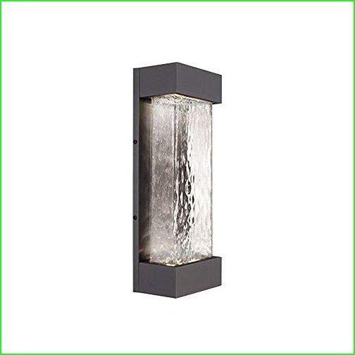 Modern Graphite LED Outdoor Wall Light with Art Glass 3000K 1540LM