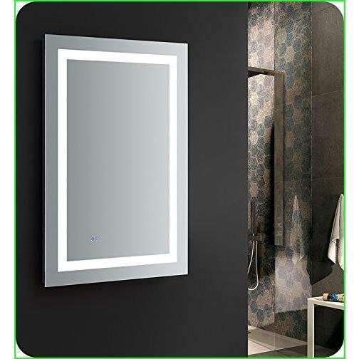 Fresca Santo 24" Wide x 36" Tall Bathroom Mirror w LED Lighting and Defogger