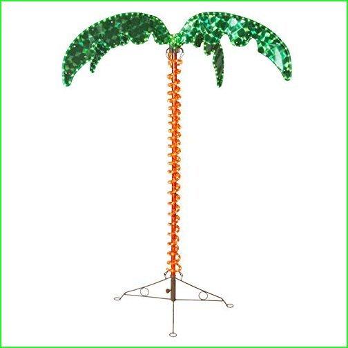 Deluxe　Tropical　LED　Rope　Tree　Palm　Fronds　with　Lighted　Foot)　Trunk　and　Light　Holographic　(4.5