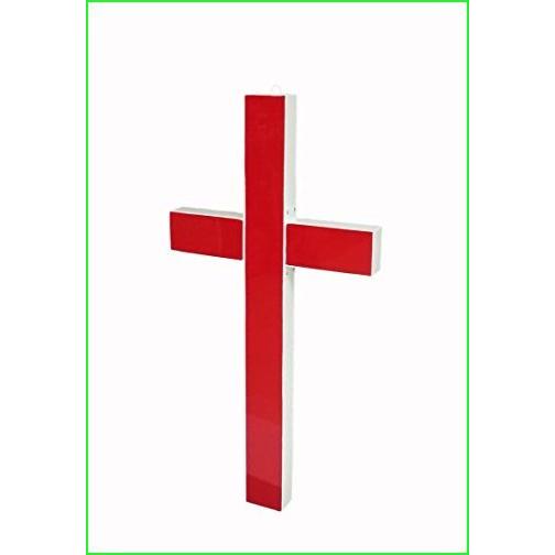 FixtureDisplays Premium Metal  Acrylic Cross LED Lighted Cross, Christian Lighted Church Sign, Perfect for Indoors  Outdoors 18101-RED