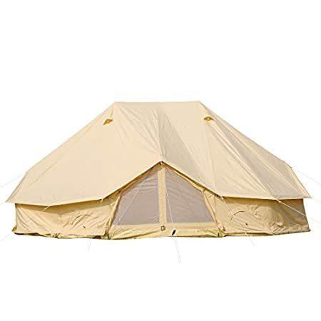 注目ブランド Unistrengh 豪華 6m コットンキャンバス キャンパーテント 防水 ベルテント 3ドア付き 8 12人用 キャンプ ハイキング 家族パーティ 超目玉 Feltfetish Com