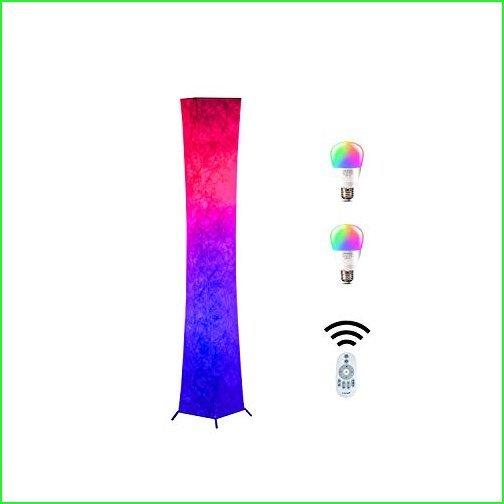 Floor　lamp,　CHIPHY　RGB　Bulbs,　Dimmable　Shade,　Changing　Colors　LED　for　Modern　Standing　White　Lamps,　Remote　and　Fabric　and　Control　Bedroom,