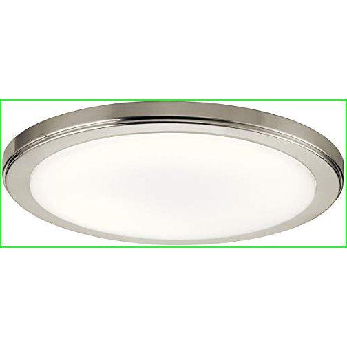 Kichler 44248NILED40 Zeo Flush Mount, 1-Light LED 24 Watts, Brushed Nickel