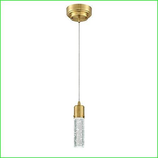 Westinghouse Lighting 6355300 Cava One-Light Dimmable LED Indoor Mini Pendant, Champagne Brass