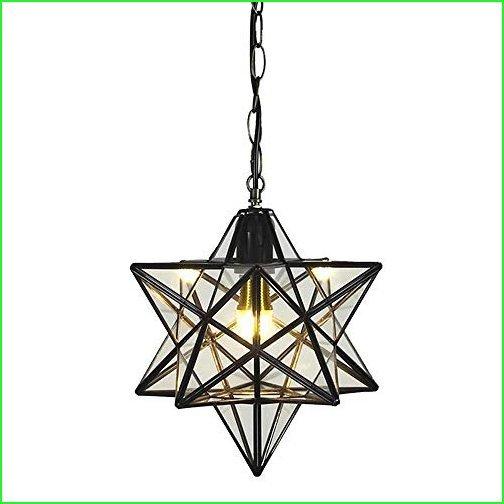 12　inch　Moravian　Star　Pendant　Light　Clear　Glass　Hanging　Lighting　Fixture　for　Kitchen　Bedroom　Living　Room　Drop　Hallway　Island　Ceiling　Light　S