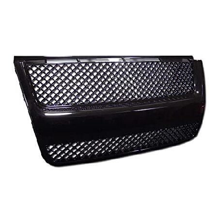 Topline Autopart ブラックメッシュフロントフードバンパーグリルABS 