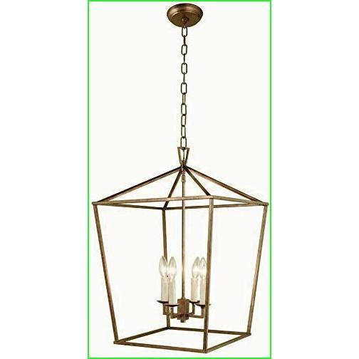 Gold Cage 大型ランタンシャンデリアペンダント 天井照明器具 幅17インチ(21000円)