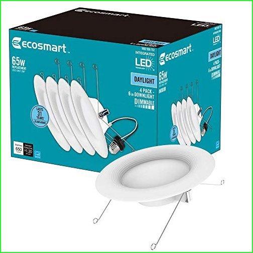EcoSmart in. Daylight Integrated LED Recessed Trim (12-Pack)