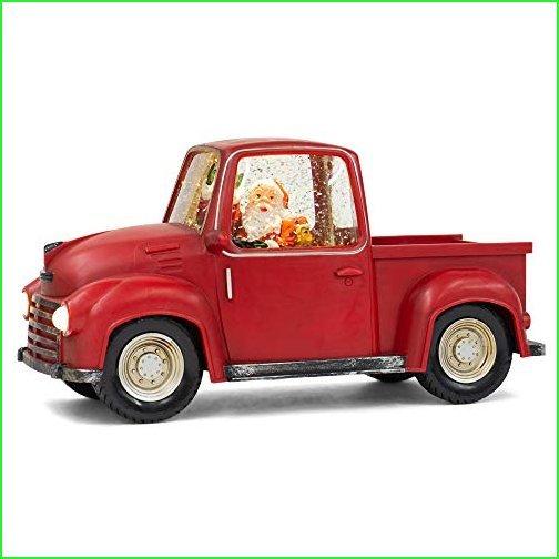 Red　Santa　Vintage　Truck　LED　Acrylic　Figurine　Decorative　Tabletop　x