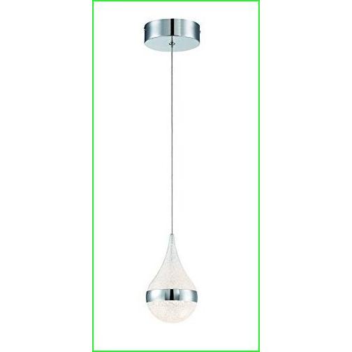 George　Kovacs　P1453-077-L　Slice　Silver　Watt　LED　LED,　Pendant,　Chrome　Mini　Light