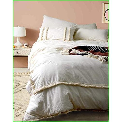 全日本送料無料 Cotton Tassel Bohemian Duvet Cover Bedding Quilt Cover Dorm Decor Gypsy Donna Comforter Solid Boho Bedding Cover With Pillow Covers Ivory S 国内最安値 Aleefsurgical Com