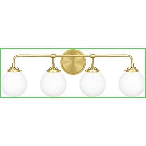Quoizel LRY8632Y Landry Vanity Wall Lighting、4-light、400 Watts、Satin Brass