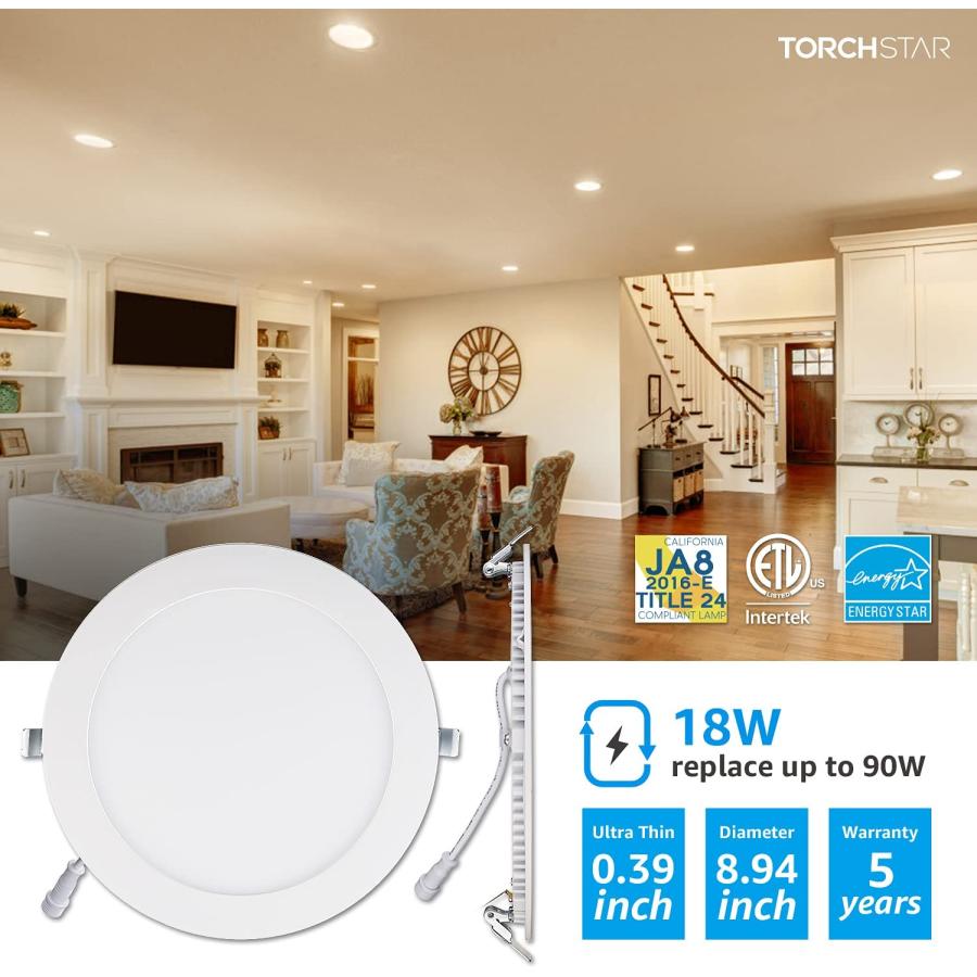 18W 8インチ LED埋め込み式照明 超薄型埋め込み式ダウンライト