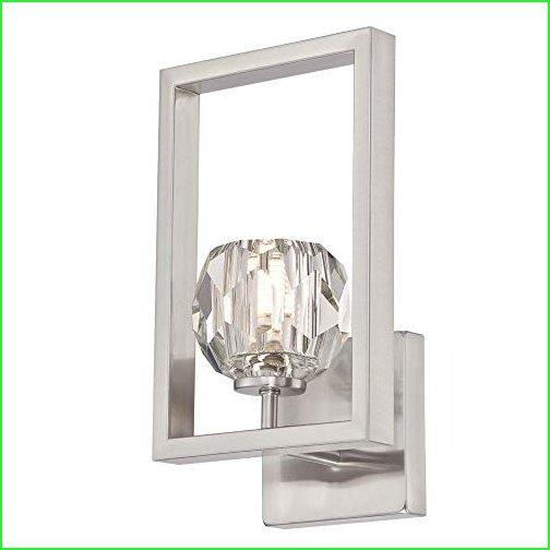 Westinghouse Lighting 6367500 Zoa One-Light LED Indoor Wall Sconce Light Fixture, Brushed Nickel Finish with Crystal Glass