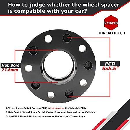Richeer 4ピース 1.5インチ ハブ セントリック ホイールスペーサー 2002-2010 ダッジ・ラム 1500 2WD 4WD 5x5.5 (5x139.7mm) 9/16インチ x18 スタッド 77.88mm｜galaxy-usa｜03