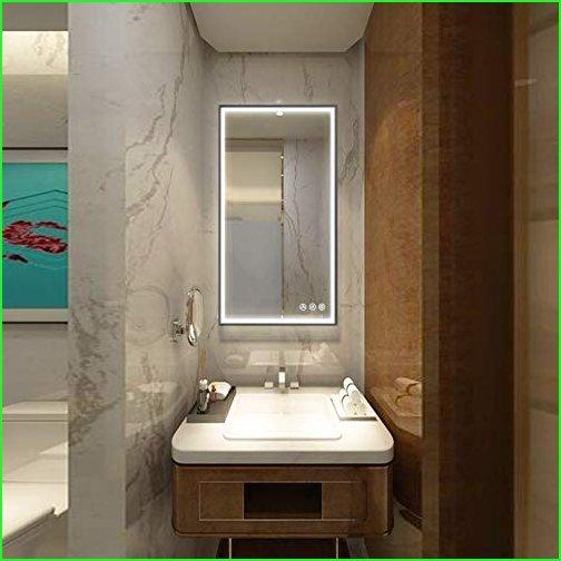 18”x36 Led Bathroom Mirror with Antifog, Dimmer, Adjustable Color Temperature, Smart Bathroom Led Mirror with Black Frame