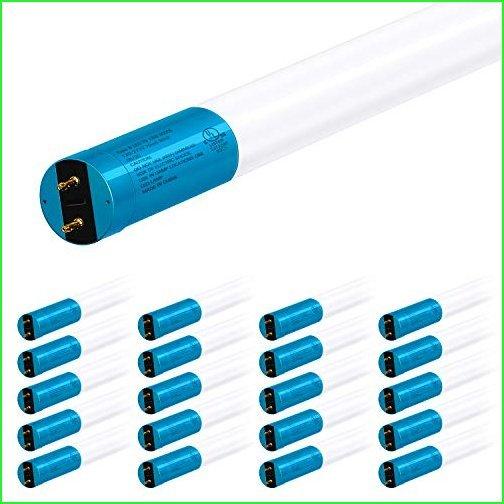 20　Pack　4FT　T8　Dual-Ended　Frosted　Ballast　LED　5000K,　Light　18W,　Type　Lens,　B　T　Tube,　T8　Single-Ended　Connection,　Bypass　2400lm　for　T10　T12