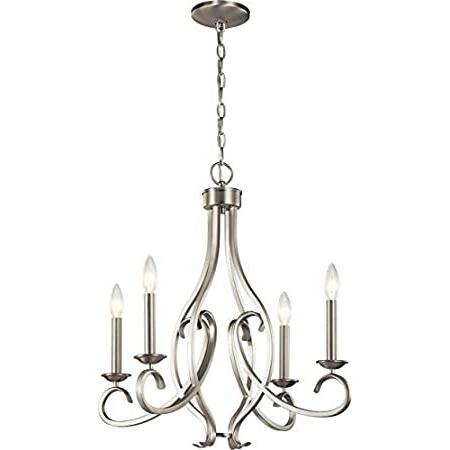 Kichler 52239Ni Ania Chandelier、4-light 240合計ワット、ブラシ付きニッケル
