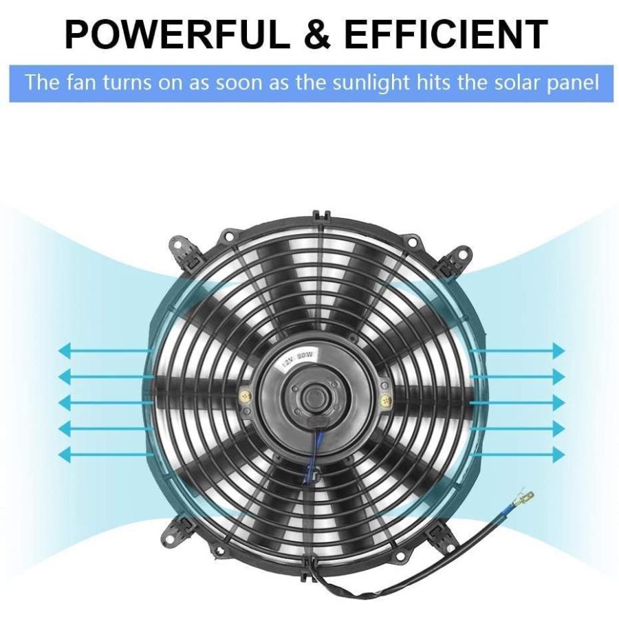 ECO-WORTHY 太陽電池式屋根裏換気扇 ゲーブル屋根換気扇 + 100W ソーラーパネル 16フィートソーラーケーブル1組付き アダプター付き｜galaxy-usa｜03