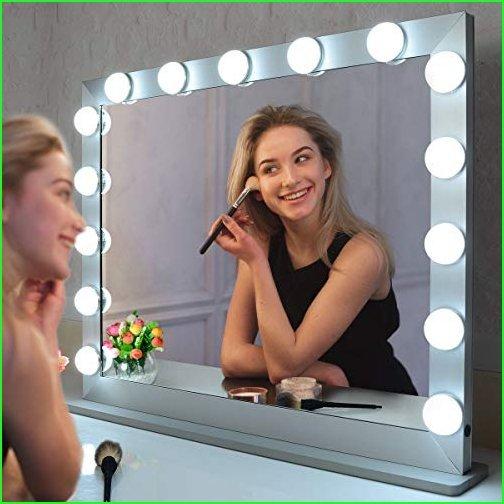 BEAUTME　Large　Mirror　Makeup　Lights,Hollywood　Mounted　15　S　or　Lighted　Wall　Dimmer　Bulbs,Tabletop　Vanity　with　Mirror　Mirror　Mirror　Vanity　with