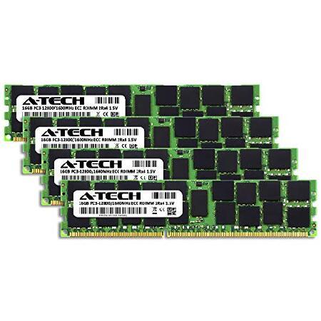 最安値買取 A-Tech 64GB (4x16GB) RAM Dell PowerEdge T320 T420 T620 タワーサーバー用 | DDR3 1600MHz ECC-RDIMM PC3-12800 2Rx4 1.5V 240ピン ECC 登録済み DIMM サーバ