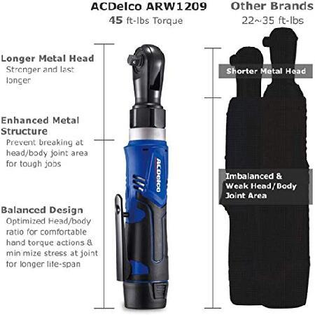 人気の定番 ACDelco ARW1209-K92 G12 Series 12V Li-ion Cordless 1/4” ＆ 3/8” Ratchet Wrench Combo Tool Kit with 2 Batteries and Canvas Bag
