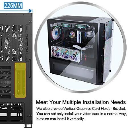 MUSETEX 6 PCS × 120mm LED ARGB Fans Pre-Installed ＆ 2 PCS × USB 3.0 Ports，Gaming PC Case High Airflow ATX Mid Tower Case with Voice Control System