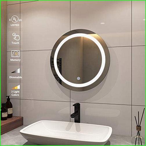【通販激安】 Round EMKE Bathroom Adjustable,B Color Mirror,3 Backlit Smart Wall,Circle for Lights with Mirror Bathroom Inch,Dimmable 20 Mirror Vanity LED LED