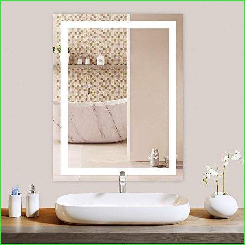 TETOTE 36 x 28 Inch LED Mirror Bathroom Vanity Mirror Wall Mounted Bath Mirror Anti-Fog Makeup Mirror with Lights with Light Memory Touch Bu