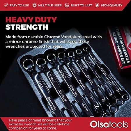 日本入荷 Olsa Tools オフセットボルトエクストラクターレンチセット 7点 ボックスエンドエクストラクターレンチ ストリッピングボルト＆ナットリムーバー メトリックレン