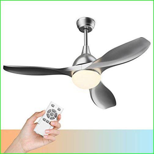 Tangkula Modern Ceiling Fan with Light, Indoor Low Profile LED Ceiling Fan with Remote Control, Reversible Noiseless Motor, 5-Speed  Colo