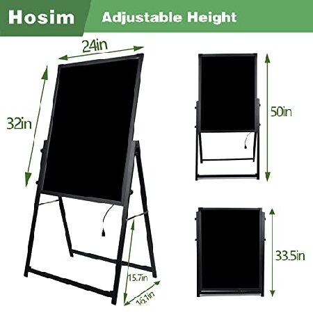 店舗安い Hosim Standing A-Frame LED メッセージライティングボード、32インチ x 24インチ 照明消去可能ネオンエフェクトレストランメニューサイン、点滅モード DIYメッ