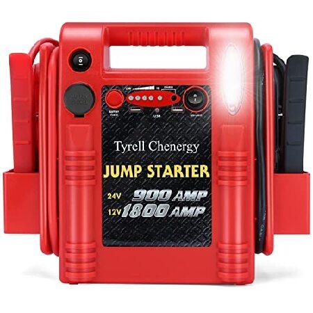 車のバッテリージャンプスターター-Flyauto1800 AMP 12V 24Vヘビー