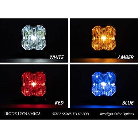 当社オリジナル ダイオード ダイナミックス ステージシリーズ 3インチ SAE/DOT ホワイト プロ LED ポッド (ペア) コンボ プロ アンバーバックライト