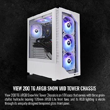 在庫品即日出荷 Thermaltake View 200 TG Snow ARGB マザーボード同期 ATX 強化ガラス ミッドタワー コンピューターケース 3x120mm フロントARGBファン CA-1X3-00M6WN-00