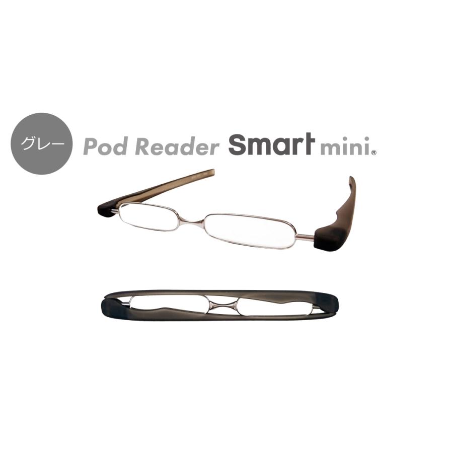 462円 21春大特価セール 老眼鏡 コンパクト ミニサイズ 軽量 折りたたみ 持ち運び 収納しやすい グレー ケース付き