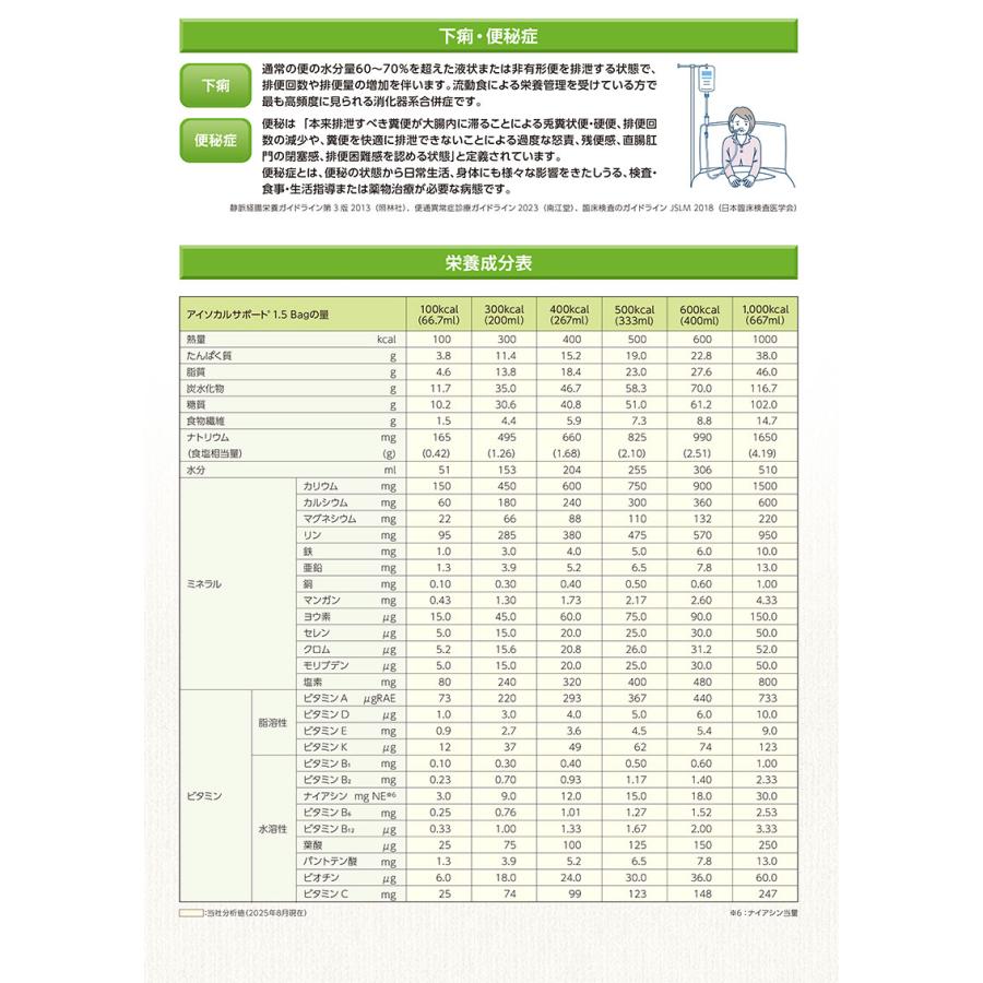 お取り寄せ品) アイソカルサポート 1.5 Bag(バッグ) 300kcal 200mL×18