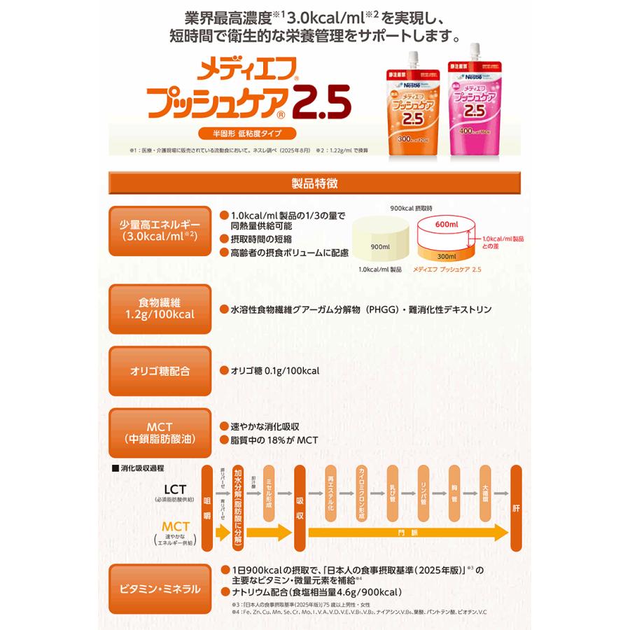 メディエフプッシュケア2.5 300kcal 120g×24 ネスレ ※新規格アダプタ12